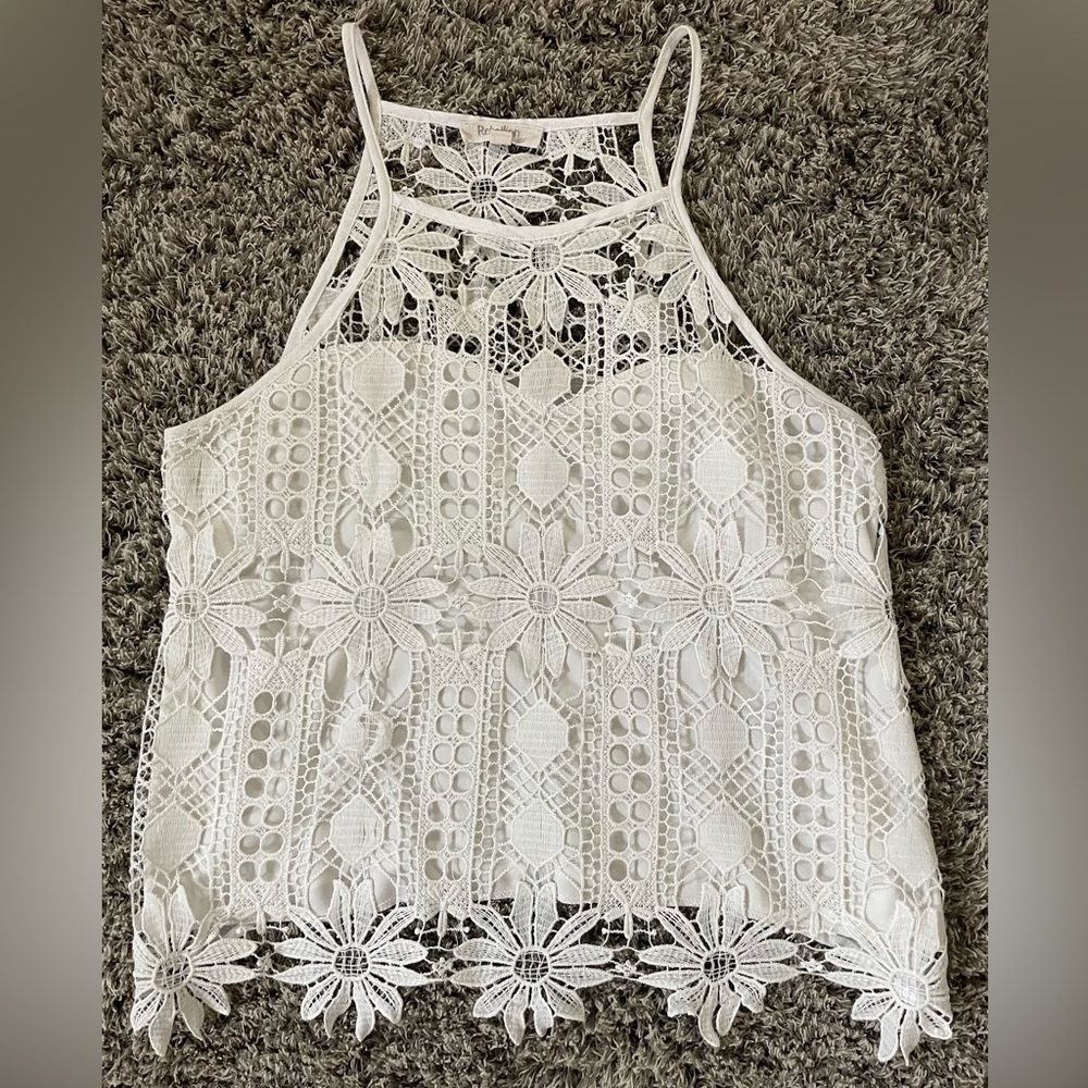 White lace tank top